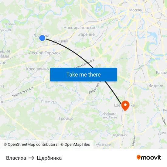 Власиха to Щербинка map
