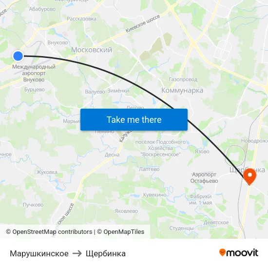 Марушкинское to Щербинка map
