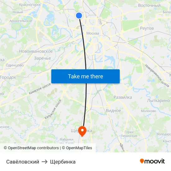 Савёловский to Щербинка map
