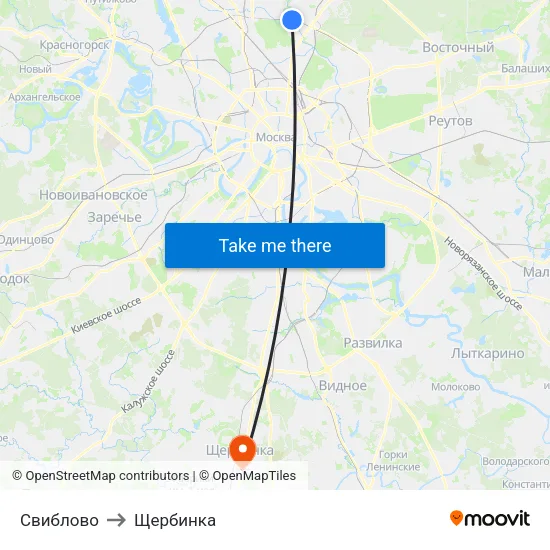 Свиблово to Щербинка map