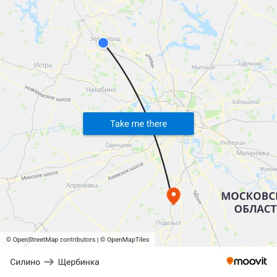 Силино to Щербинка map