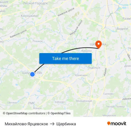 Михайлово-Ярцевское to Щербинка map