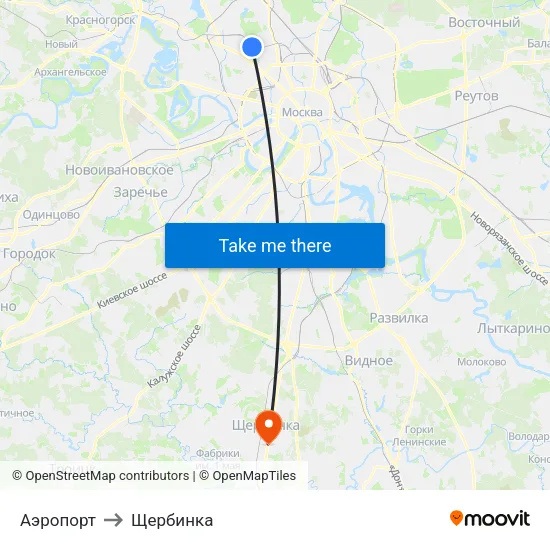 Аэропорт to Щербинка map