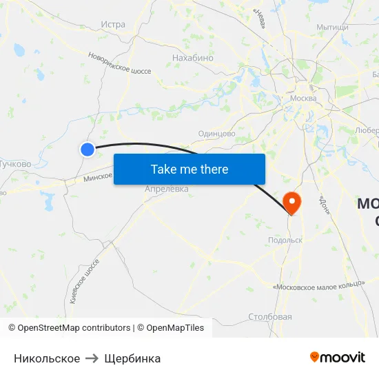Никольское to Щербинка map