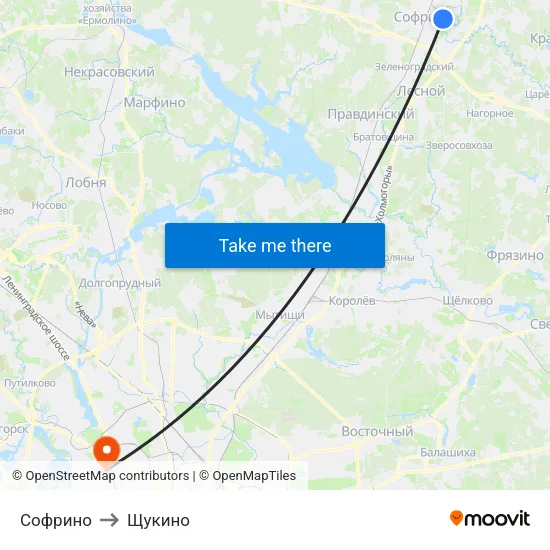 Софрино to Щукино map