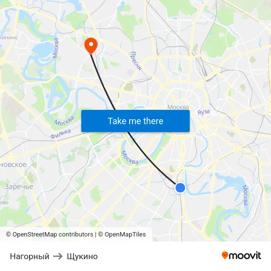 Нагорный to Щукино map