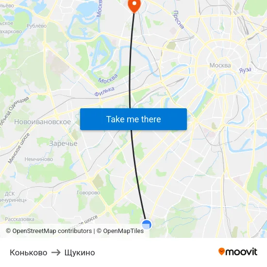 Коньково to Щукино map