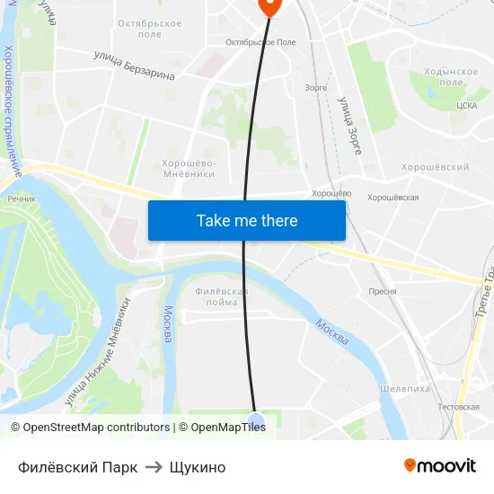 Филёвский Парк to Щукино map