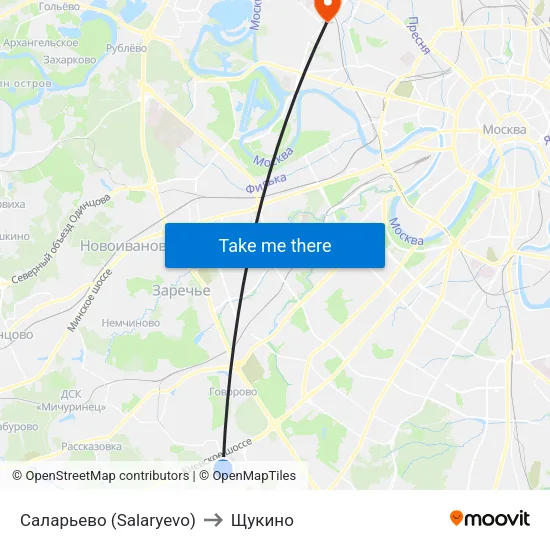 Саларьево (Salaryevo) to Щукино map
