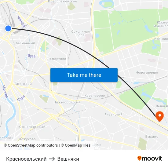 Красносельский to Вешняки map