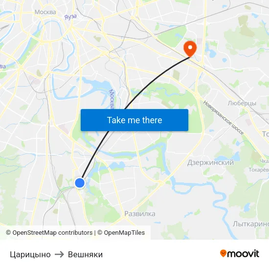 Царицыно to Вешняки map