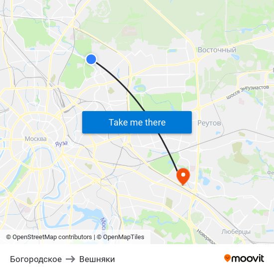 Богородское to Вешняки map