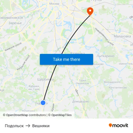 Подольск to Вешняки map