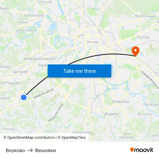 Внуково to Вешняки map