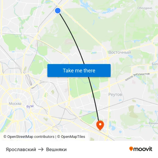Ярославский to Вешняки map