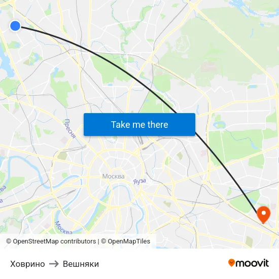 Ховрино to Вешняки map