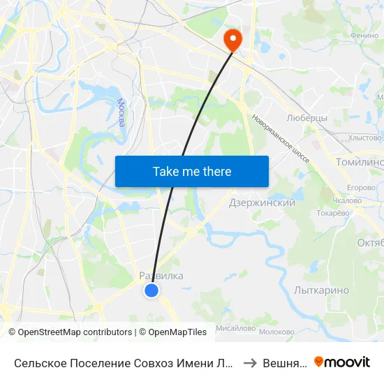 Сельское Поселение Совхоз Имени Ленина to Вешняки map