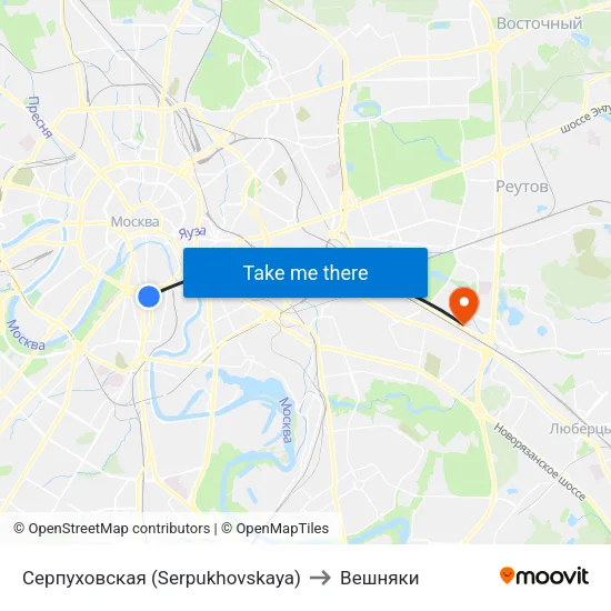 Серпуховская (Serpukhovskaya) to Вешняки map