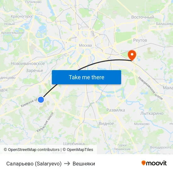 Саларьево (Salaryevo) to Вешняки map