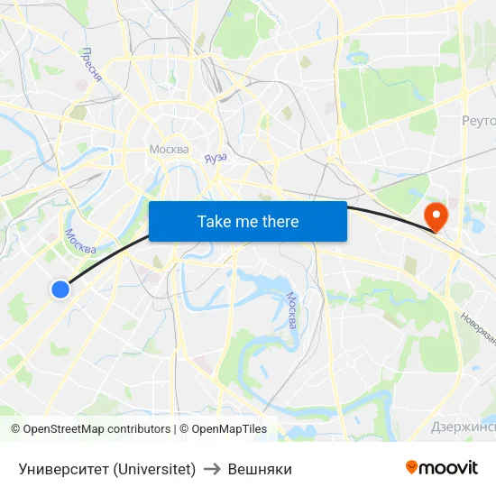 Университет (Universitet) to Вешняки map