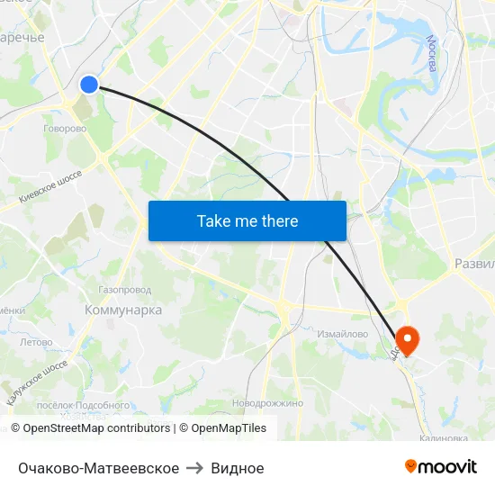 Очаково-Матвеевское to Видное map