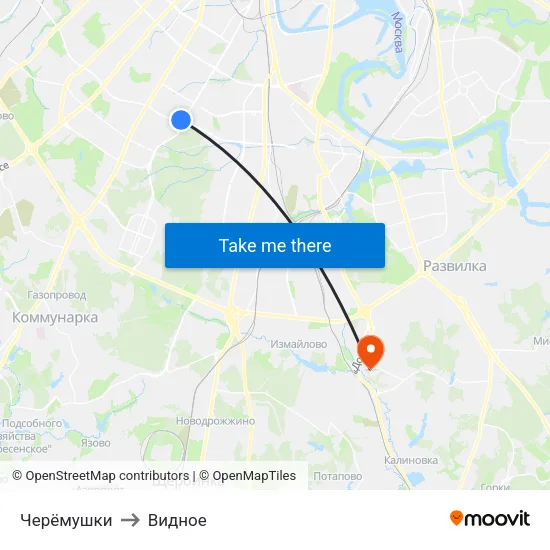 Черёмушки to Видное map
