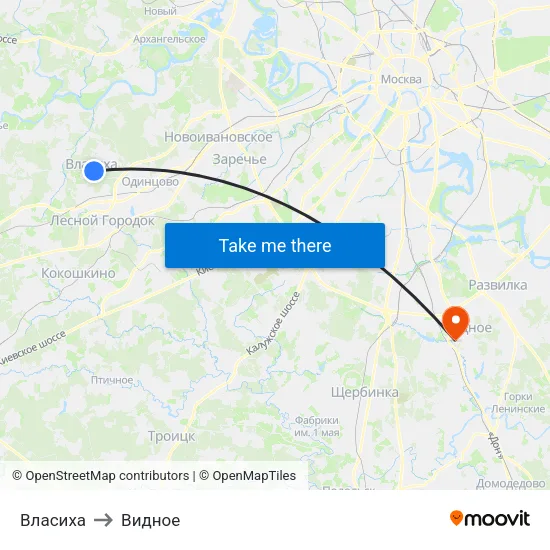 Власиха to Видное map