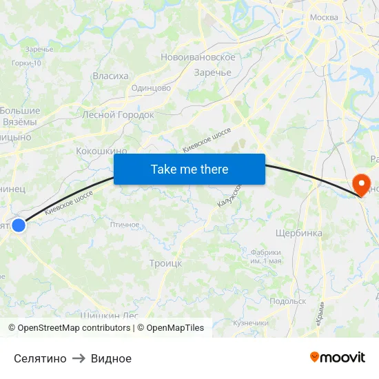 Селятино to Видное map