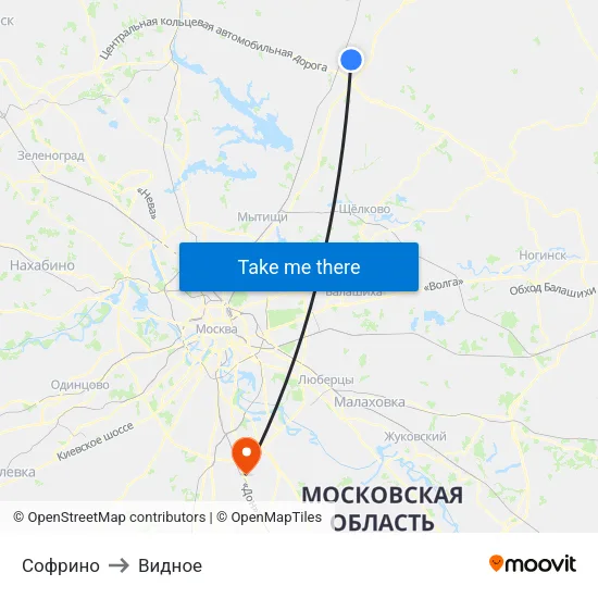 Софрино to Видное map
