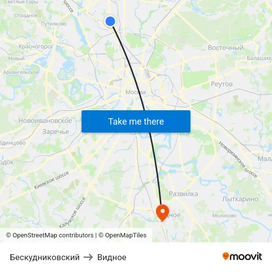 Бескудниковский to Видное map