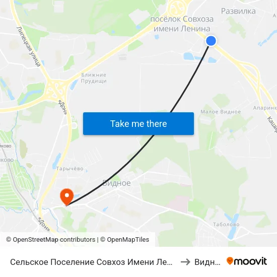 Сельское Поселение Совхоз Имени Ленина to Видное map