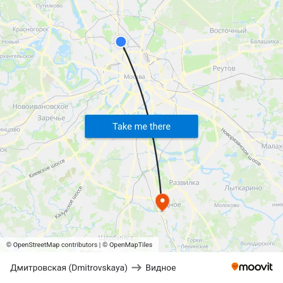 Дмитровская (Dmitrovskaya) to Видное map