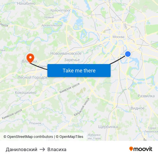 Даниловский to Власиха map