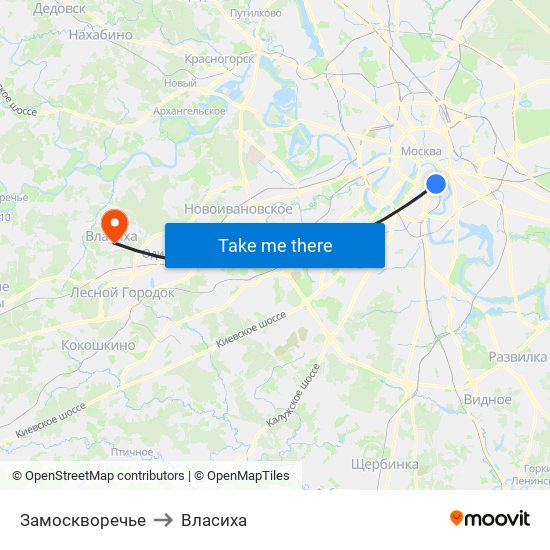 Замоскворечье to Власиха map