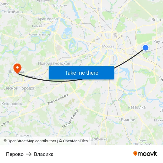 Перово to Власиха map