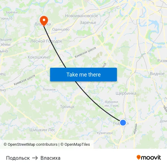 Подольск to Власиха map
