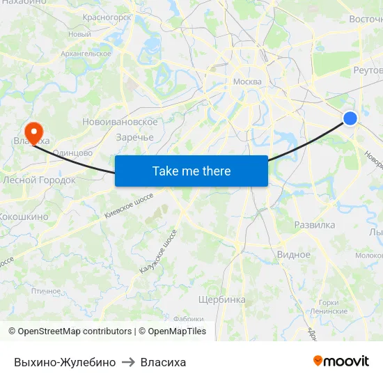 Выхино-Жулебино to Власиха map