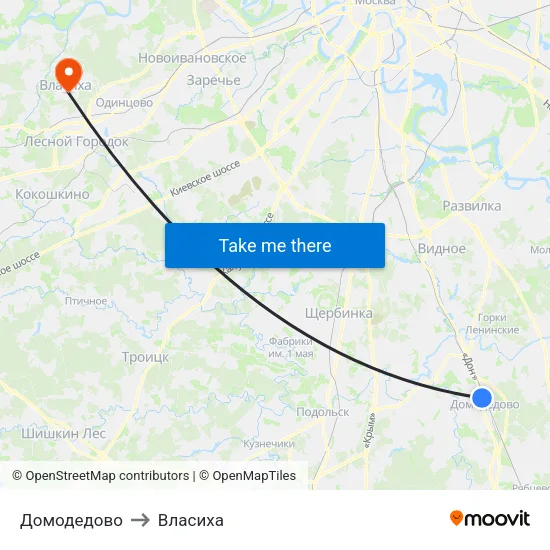Домодедово to Власиха map