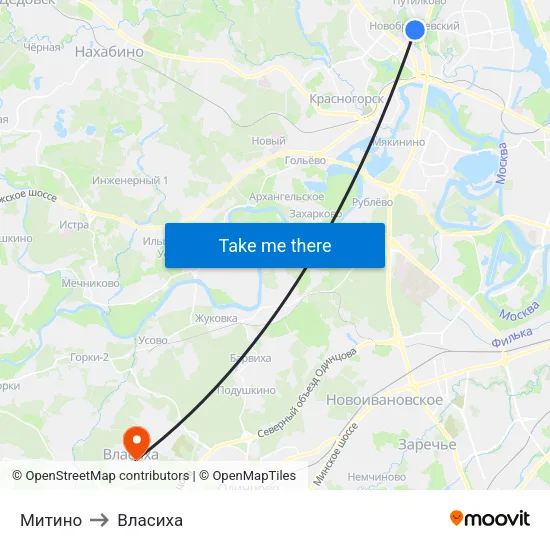 Митино to Власиха map