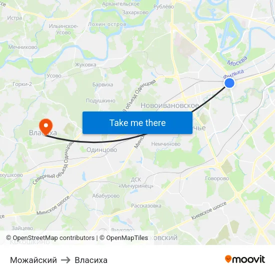 Можайский to Власиха map