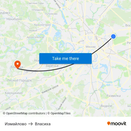 Измайлово to Власиха map