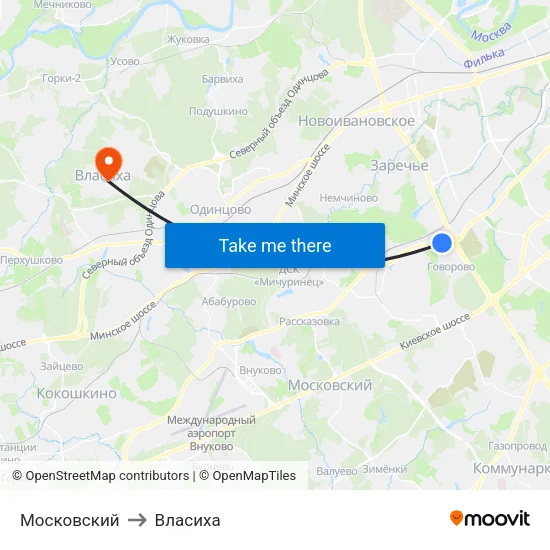 Московский to Власиха map