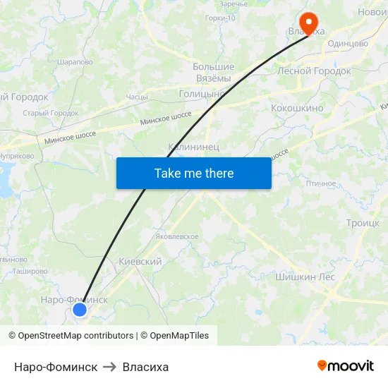 Наро-Фоминск to Власиха map