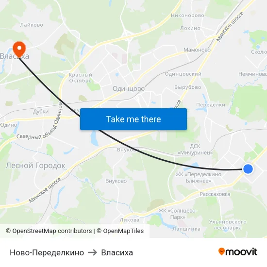 Ново-Переделкино to Власиха map