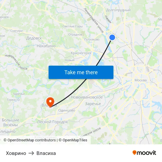 Ховрино to Власиха map
