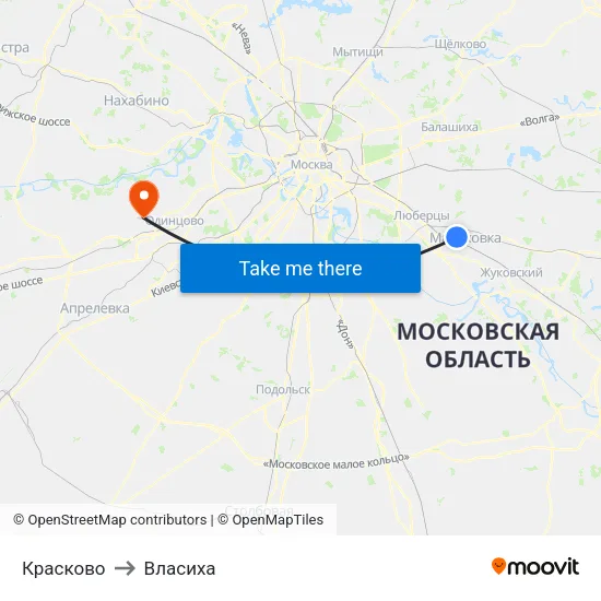 Красково to Власиха map