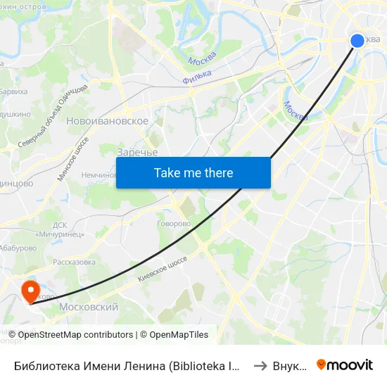Библиотека Имени Ленина (Biblioteka Imeni Lenina) to Внуково map