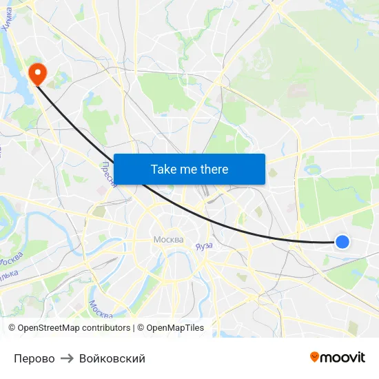 Перово to Войковский map