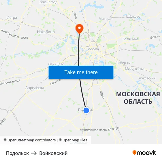 Подольск to Войковский map