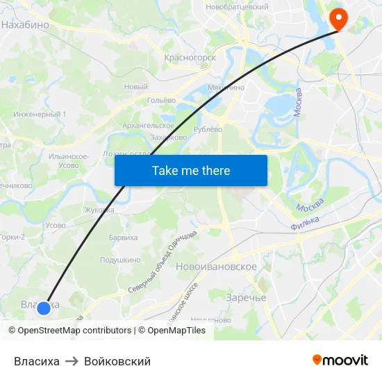 Власиха to Войковский map